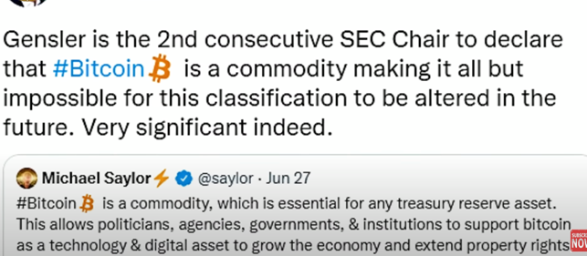Gary Gensler And Michael Saylor Latest On Bitcoin tweet