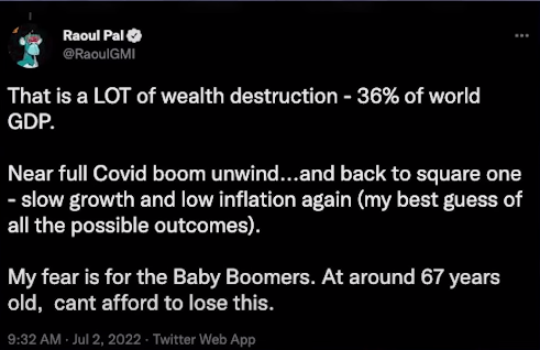 Raoul Pal There's Only One Way Out Of This tweet 2