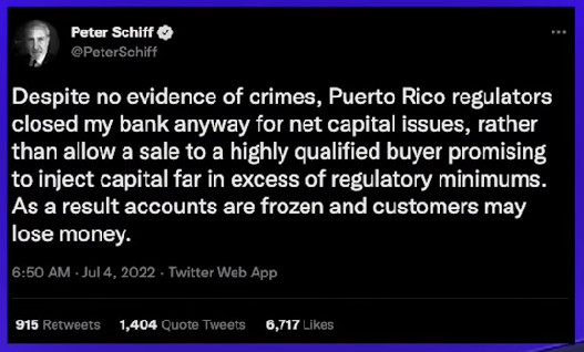 Bitcoin Hater Peter Schiff's Euro Bank SUSPENDED image