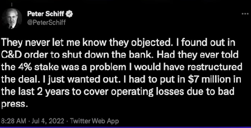 Bitcoin Hater Peter Schiff's Euro Bank SUSPENDEDBitcoin Hater Peter Schiff's Euro Bank SUSPENDED post