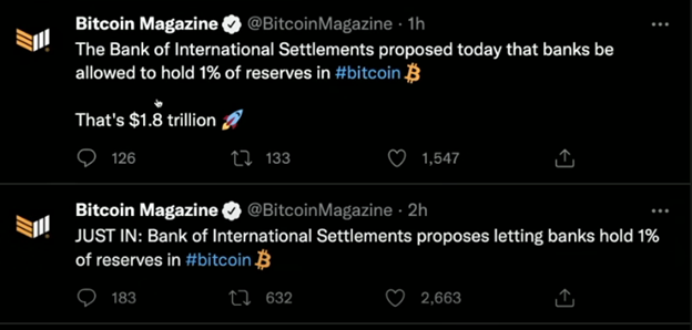 Crypto RECESSION WARNING twitter post